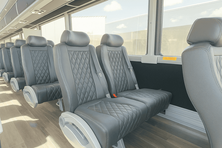 interior of Coach Bus West Valley City charter bus